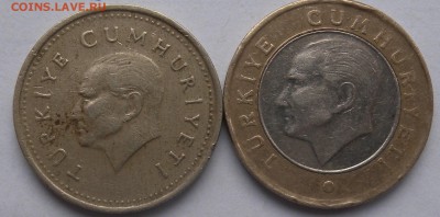 2 монеты Турции 1990г и 2010г  1000 лир и 1 лира. - DSCN0253.JPG