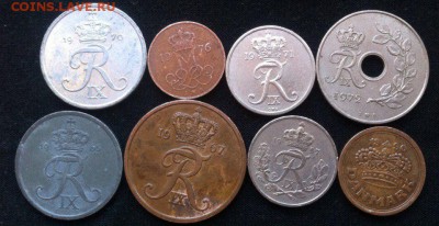 2,5,10 и 25 эре Дании в двух видах(дизайнах) - -BqHMa8bl7c