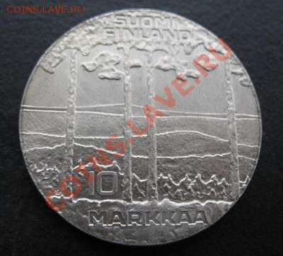 серебро, Финляндия, 1975 г, 10 М, до 02.11 в 21-30 мск - фин 10 м