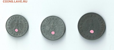 Германия 1, 5, 10 пфеннигов 1941-1942 до 15.04 22:00 - 02