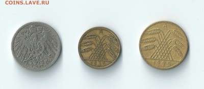 Германия 5, 10, 10 пфеннигов 1897-1935 до 15.04 22:00 - 04