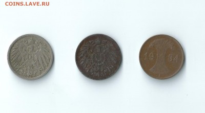 Германия 1, 5, 5 пфеннигов 1901-1934 до 15.04 22:00 - 08