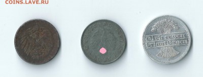 Германия 10, 10, 50 пфеннигов 1917-1941 до 15.04 22:00 - 10