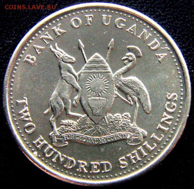 Уганда_200 шиллингов 2007 "Рыба цихлида"; до 10.04_22.06мск - 11174