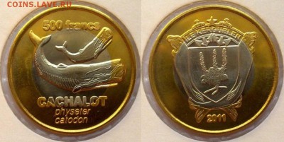 БИМ о-в Кергелен 500франк 2011 Кашалот 14.04 22.00 - кергелен 500 франк 2011