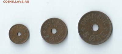 Дания 1, 2, 5 эре 1928-1930 до 15.04 22:00 - 03