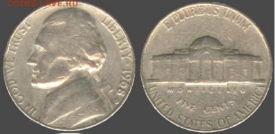 США- 5 центов минт- S- 1968 г., до 21.00 мск 16.04.2016 - США- 5 центов S- 1968