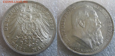 3 марки Бавария. Оценка. - 3 марки бавария 1911.JPG