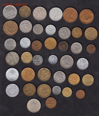 40 разных иностранных монет - 170