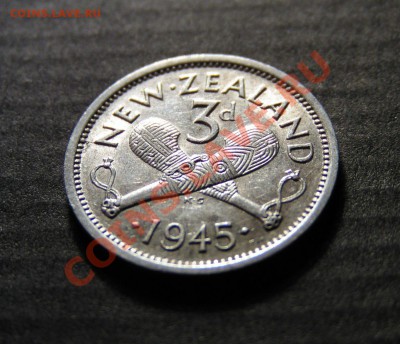 Новая Зеландия, 3 пенса 1945, серебро - 3 ноября 22-00 - 3п45
