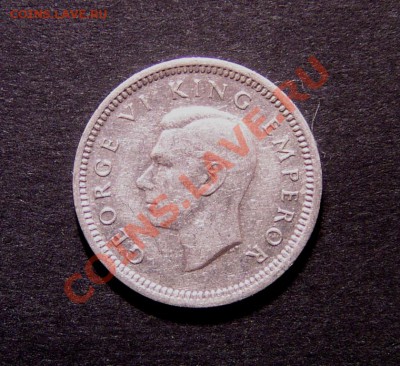 Новая Зеландия, 3 пенса 1946, серебро - 3 ноября 22-00 - 3пенса1946а