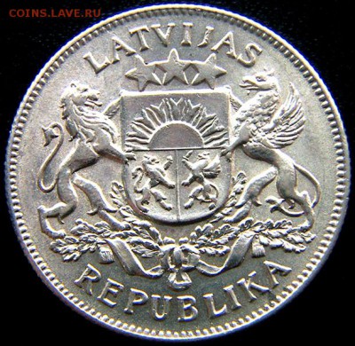 Латвия_2 лата 1925. Отличное серебро; до 12.04_22.06мск - 11037