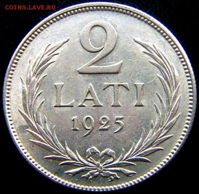 Латвия_2 лата 1925. Отличное серебро; до 12.04_22.06мск - 11038