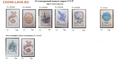 СССР 1988-1991. ФИКС. 13 стандартный выпуск отд. марки - 1988-1991. Тринадцатый стандарт ФИКС