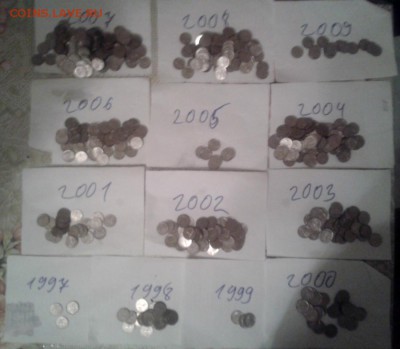 1 копейка 1997-2009 500штук - копейки