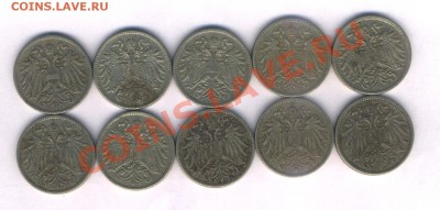 Австрия 10 гелеров 1915,16г. 10 шт. до 03.11.10 21.00 - 25