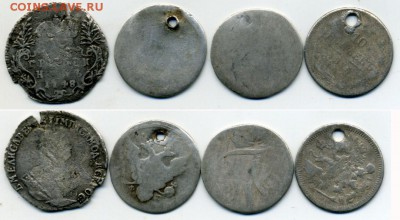 4 монеты 1748-1876 (уставшие) ________________до 20.04 21.30 - silver