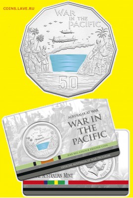 Монеты с Корабликами - 50centAustra-War in the Pacificl