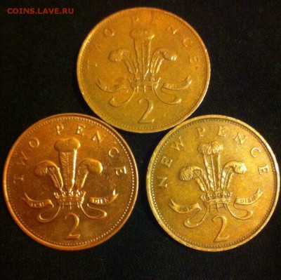 2 пенса Англии, три разных портрета - 6qcohg95FNs