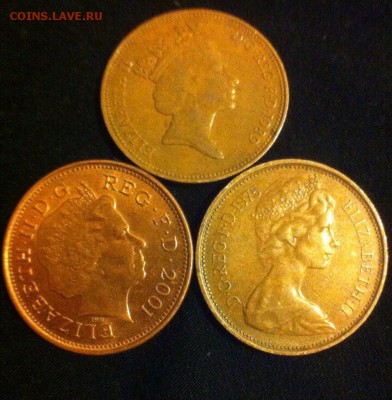 2 пенса Англии, три разных портрета - 9XfW3HlCzJM