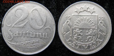 Латвия 20 сантим 1922: до 22-04-16 в 22:00 - Латвия 20 сантим 1922    157-2-1735