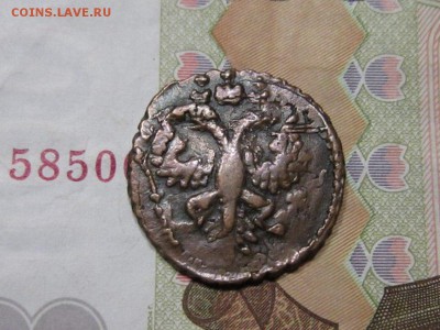 ПОЛУШКА 1731 г ПЕРЕЧЕКАН  с крестовой копейки - yaaeSd7A5nc