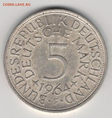 Ag ФРГ 5 МАРОК 1964F ДО 21.04.16 В 22.00МСК (В275) - 5-1964F1
