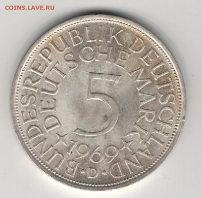 Ag ФРГ 5 МАРОК 1969D ДО 21.04.16 В 22.00МСК (В275) - 5-1969D1