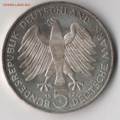 ФРГ 5 марок 1977 Карл Фридрих Гаус, до 25.04.16 в 22:00 МСК - 1953