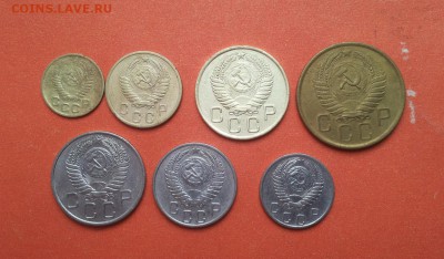 комплект 1956 1,2,3,5,10,15,20 коп хорошие до 24.04 блиц - 1956 полный 1