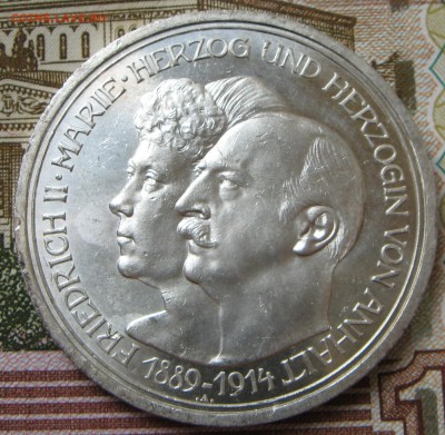 5 марок 1914 Ангальт - аверс