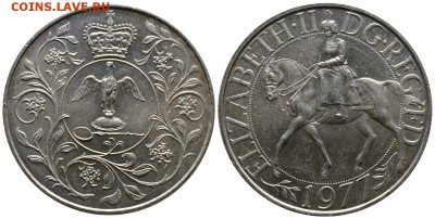 25 пенсов Великобритания 1977 25 лет правления Елизаветы 2 - 4385-1124_b