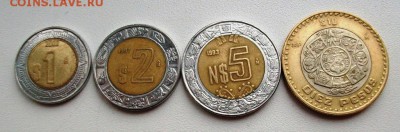 биметалл! Мексика набор 1$ 2$ 5$ 10$ - 100_4929