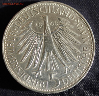 С 1 руб. ГЕРМАНИЯ 5 марк 1966г. ЛЕЙБНИЦ UNC до 26.04 в 22-00 - IMG_1541.JPG