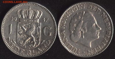Обмен иностранным серебром - Нидерланды 1 гульден 1957 (Ag!)