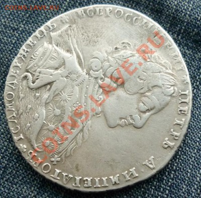 Рубль 1723 г ОК определение подлинности и оценка - a6