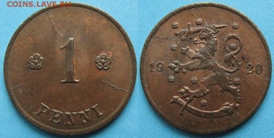 Финляндия 1 пенни 1920: до 27-04-16 в 22:00 - Финляндия 1 пенни 1920    3283