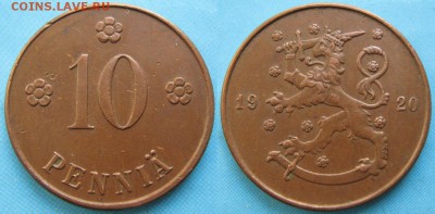 Финляндия 10 пенни 1920: до 27-04-16 в 22:00 - Финляндия 10 пенни 1920    3355