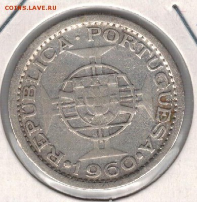Ag Порт.Мозамбик 5 эскудо 1960 ДО 26.04.2016 В 22.00МСК - 5-м5