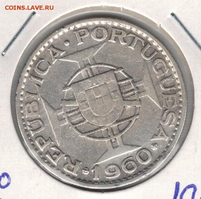Ag Порт.Мозамбик 20 эскудо 1960 ДО 26.04.2016 В 22.00МСК - 5-м20