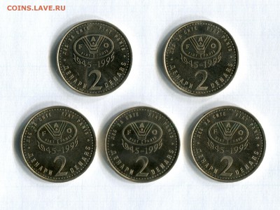 2 денара 1995 Македония  (5 штук) 50  ФАО UNC 29.04. 21-50 - img032