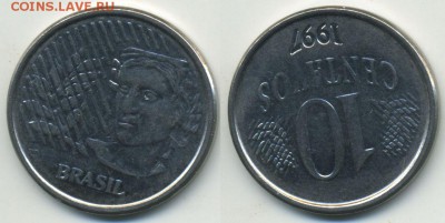 10 сентавос Бразилия 1997 ____________________до 28.04 22:30 - !10cen_braz