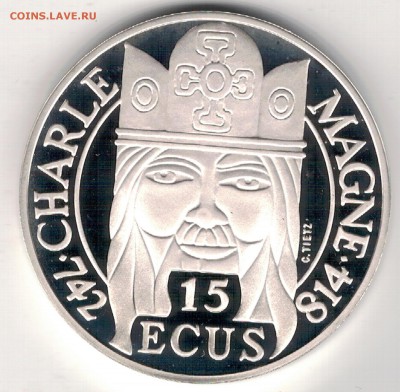 Ag ФРАНЦИЯ 100 ФРАНКОВ 1990 КАРЛ I до 29.04.16 в 22.00мск - 5-ф