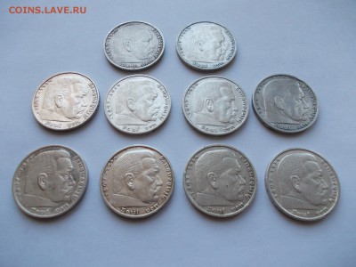 Десять монет по 5 марок (Германия 1935 г., двор А) - _10_G_A_1935_3