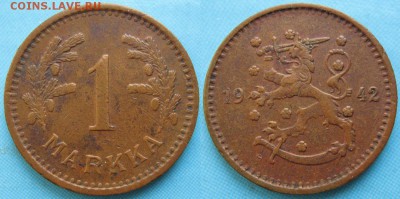 Финляндия 1 марка 1942: до 30-04-16 в 22:00 - Финляндия 1 марка 1942 S    3367