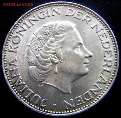 Нидерланды_2,5 гульдена 1960. Отличное серебро_25.04_22.40м - 10971