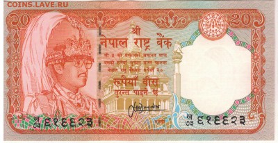 НЕПАЛ 20 РУПИЙ 1988- ОЛЕНЬ ДО 28.04.2016 В 22.00МСК (В136) - 1-неп20р1980е1