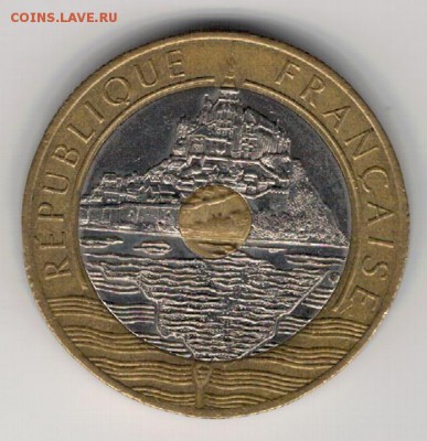 ФРАНЦИЯ 20 ФРАНКОВ 1992 СЕН-МИШЕЛЬ 28.04.2016 В 22.00 (В166) - 4-ф20