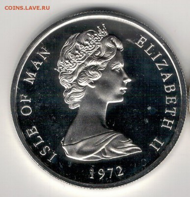 Ag О.МЭН 25 ПЕНСОВ 1972 СЕРЕБР.СВАДЬБА ДО 28.04-22.00 (В257) - 5-ом