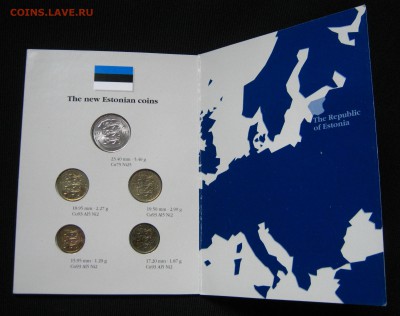 ЭСТОНИЯ 2 кроны 1992. РЕДКАЯ. БАНКОВСКИЙ набор. 30.04.2016. - 018.JPG